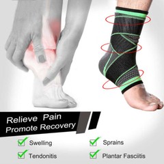 Ankle Brace Support Compression Sleeve Sprained Foot Tendon Pain Relief Wrap Gym