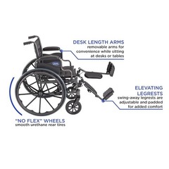 Invacare Tracer EX2 Wheelchair, 18in Seat, Full Arms & Swing-Away Footrests