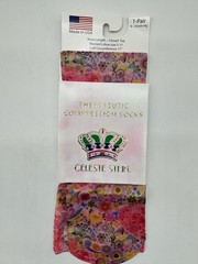Celeste Stein Therapeutic Compressions Knee Length Women’s Socks -Floral Hearts