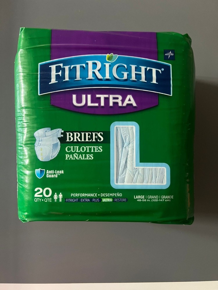 Medline FitRight Ultra Large Disposable Briefs – 20 Count (FITULTRALGZ)