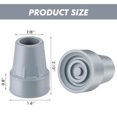 24 Pcs Heavy Duty Non-Slip Rubber Crutch Tips 7/8″ Feet Caps for Canes & Walkers