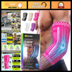 Elbow Compression Sleeve 2 Pack – Tennis & Golf Pain Relief Brace for Men & Wome