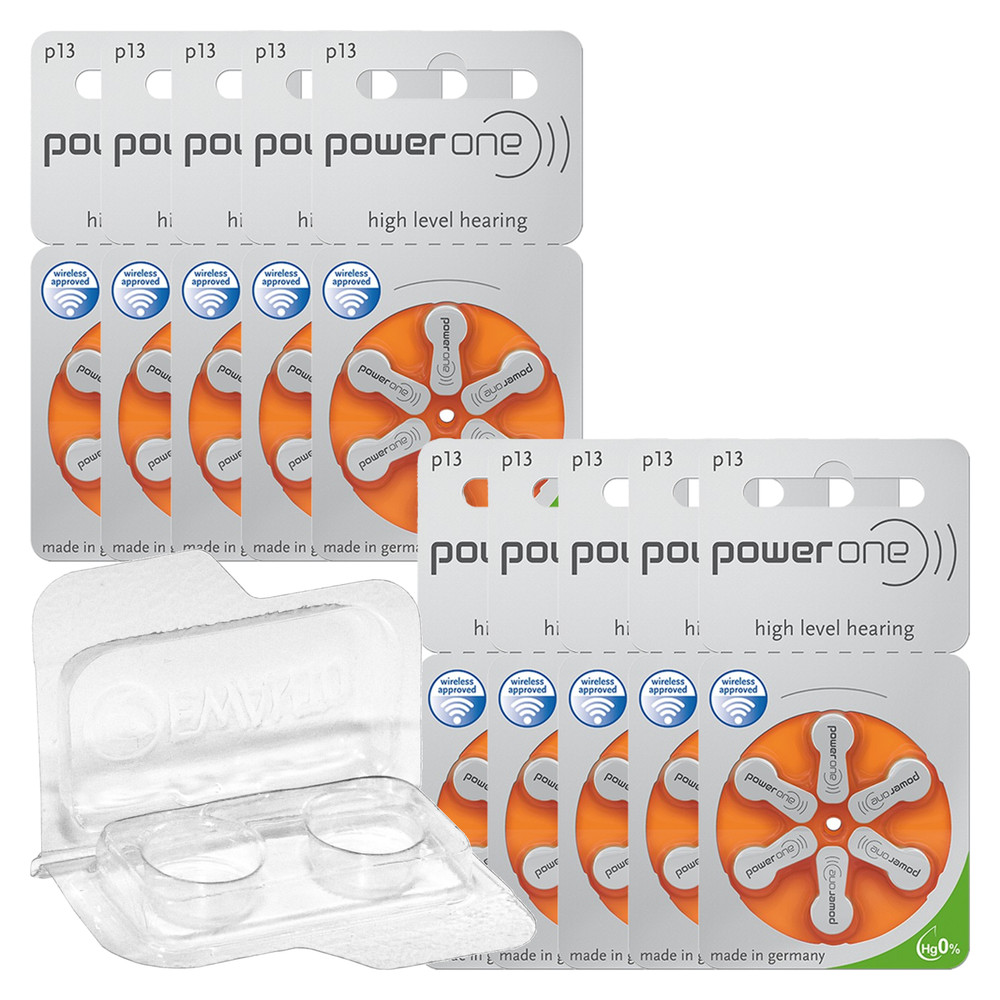 60x Varta Power One Hearing Aid Batteries PR48 Orange 13+ 2 Cell Box