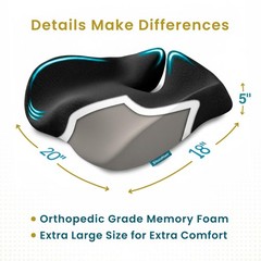 Extra Large Memory Foam Seat Cushion for Office Chairs – Tailbone & Sciatica Rel