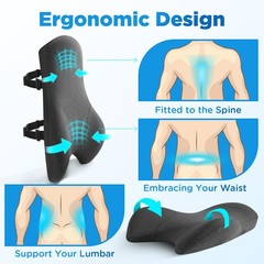 Teemour High Back Support Pillow for Office Chair, Fully Long Back, Dark Grey