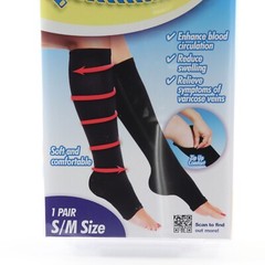 Zip Sox Zip-Up Compression Stockings Socks Black S/M Small Medium 1 Pair NEW