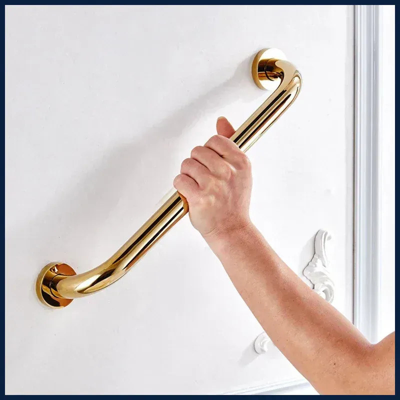 30/40/50cm Bathroom Tub Toilet Handrail Brass Gold Finish Grab Bar Shower Safety