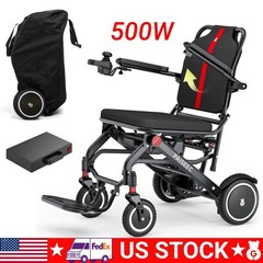Lightweight 32Lb Foldable Electric Wheelchair Intelligent All Terrain Travel Bag