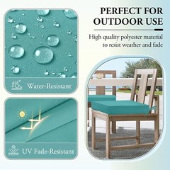 Outdoor Chair Cushions for Patio 18.5″x16″x3″(Pack of 4), Solid Color/ Teal