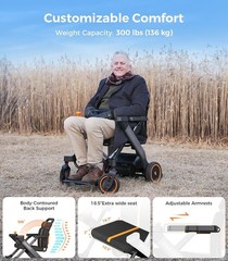 Foldable Electric Wheelchair Intelligent Powerchair Rollator 300lbs – OPEN BOX