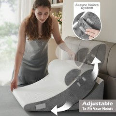 Ganaver 4Pcs Orthopedic Bed Wedge Pillow Set Post Surgery Relaxing Back