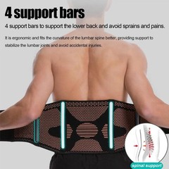Waist Support Brace Belt Copper Lumbar Lower Back Pain Relief For Men Women US
