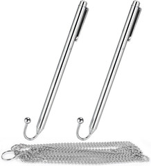 2 Pack Telescoping Wire Reacher Pole, 7.8–38 in, Chain Stop Ring