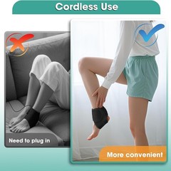 Pair Cordless Foot Ankle Massager Pain Relief with 3 Heat & 3 Vibration Modes