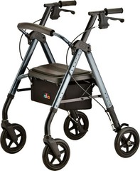 NOVA Star Deluxe Rollator Walker – Extra Wide 8″ Wheels, Blue – Open Box