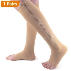 Zipper Pressure Compression Socks Pain Relief Calf Leg Foot Support Stocking US