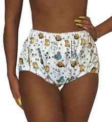 Printed PVC Button 4201PA Sweden Pants Adult Diaper ABDL Animal Print