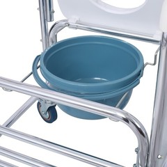 Bedside Commode Chair Transport Shower Wheelchair Toilet Rolling Transport Chair