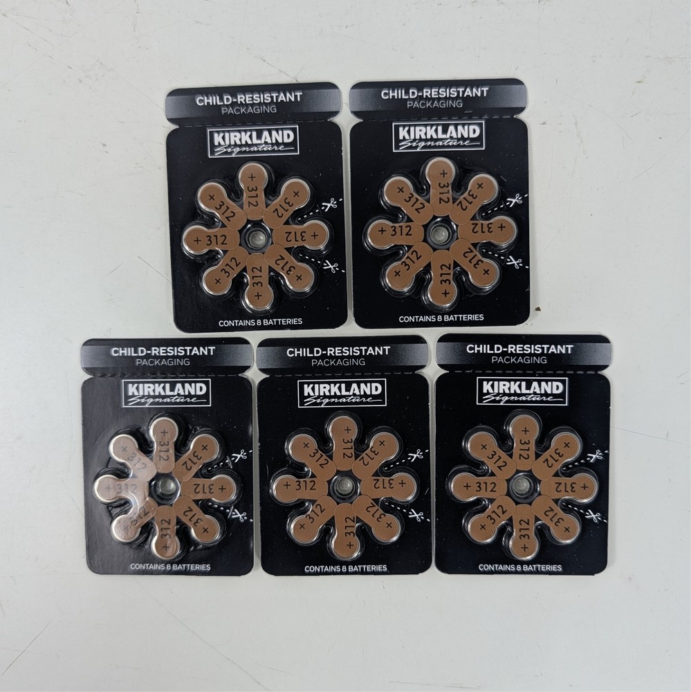 Kirkland Signature Hearing Aid Batteries, 40-Pack – Size 312 – Expires 10/28