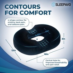 Sleepavo Butt Donut Pillow for Tailbone Pain Relief Cushion Medium – Hemorrho.