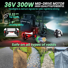 2026 New Upgrade Folding Mobility Scooters for Adults, 9.32Mph 4 Wheel Ultra Lig