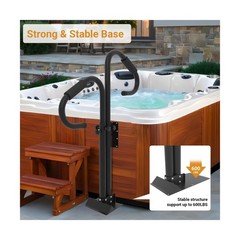 Two-Way Hot Tub Handrails, 38″-58″ Adjustable Height SPA Handrail w/360 Swive…