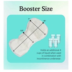 Because Overnight Extra Absorbency Booster Pads 4 Cups 16x7x5.5in 180 Count