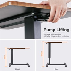 Adjustable Overbed Table Hospital Bed Table Laptop Desk Wheels Food Tray Stand