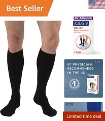 Relief Knee High Graduated Compression Socks, 30-40 mmHg – Comfortable Unisex…