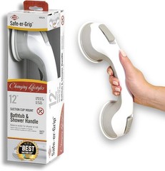 12-Inch Suction Cup Grab Bar – Stylish Safety Handle for Bathtubs & Showers
