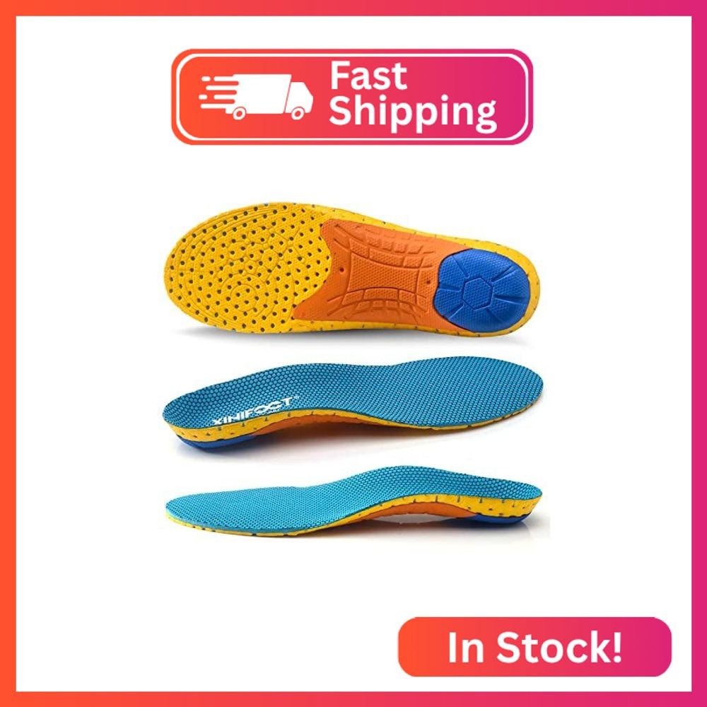 XINIFOOT 2 Pairs Professional Plantar Fasciitis Shoe Insoles Running Insoles Hig