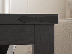 Black End Table, 20×20 Inch Square Side Table for Living Room, Large Wood Accent