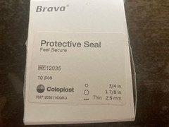 10 Coloplast 12035 Brava Protective Seals 3/4″ 1-7/8″ 2.5 mm exp 02/21/2027