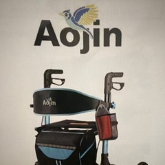 Aojin Rollator Walker Adjustable Handles Storage Bag Black/Blue WB-2309