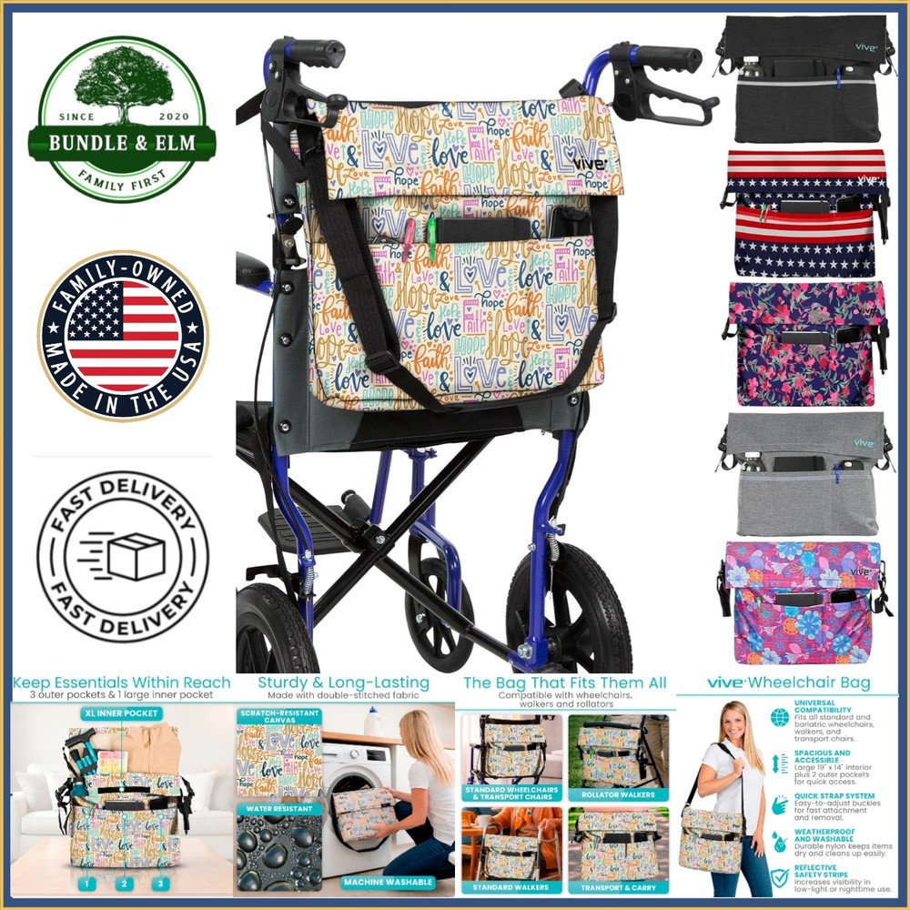 Adjustable Wheelchair Accessories Bag with Durable Nylon Material for Longevity
