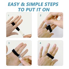 10 Pack Buddy Tape Finger Straps 10 pack black – with padded, Black -10
