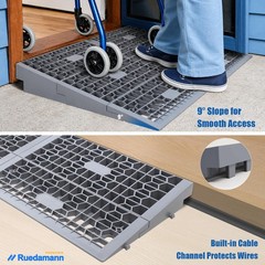 Ruedamann 1″ Rise Modular Threshold Ramps for Doorways, 3000 Lbs Load Capacit…