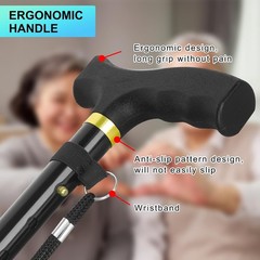 High-Performance Folding Cane – Lightweight Aluminum with Non-Slip Base and Bag