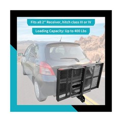 New Mobility Carrier Ramp Hitch Mounted 46.2 x 26.8 x 38.7 500 lbs for Wheelc…