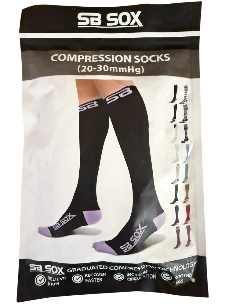 SB SOX compression socks 20-30 MmHg Black And Purple