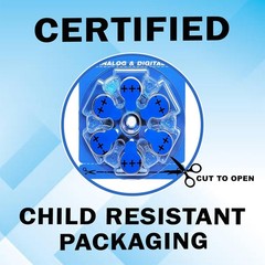Size 675 PR44 1.45V Hearing Aid Batteries Blue Tab 60 Batteries