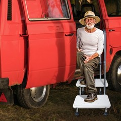Aliseniors Step Stool with Handle and Non-Skid Platform, Heavy Duty 2 Steps M…