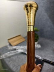 Brass Antique Designer Ball Head Handle Wooden Vintage Walking Cane Style Stick