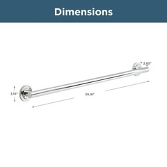 Franklin Brass Voisin (1-Pack) 36′ ADA Grab Bar Bright Stainless Steel Bathtu…