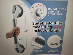 TAILI Shower Grab Bar, 2 Pack 12 Inch Suction Grab Bars for Bathtubs and Showers