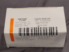 Rayovac Extra Hearing Aid Batteries Size 13 Orange Color 40 Batteries Free Ship