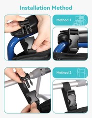 Wheelchair Side Bag, Wheelchair Armrest Pouch Accessories with Cup Holder | Stor