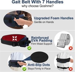 irtme Gait Belts for Seniors Transfer Gate Belts Medical for Elderly & Disabled