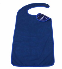 Adult Bibs Set of 3 Premium Quality Terry Cloth Reusable & Washable EZ On/Off