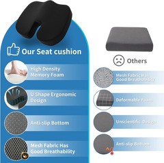 Seat Cushion &Office Chair Cushion,Lumbar Support Pillow for Office Chair,Ergono
